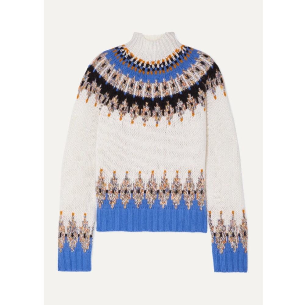 Stine Goya Justin Fair Isle Turtleneck Sweater Wool Multicolor Scandi Knit XS